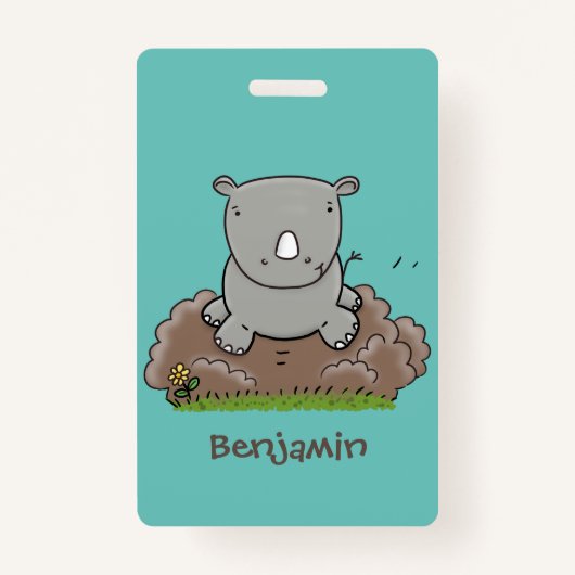Badge Illustration d'un petit rhinocéros (Devant)