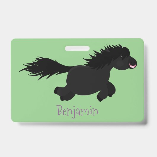 Badge Illustration d'un poney de Shetland mignon (Face)