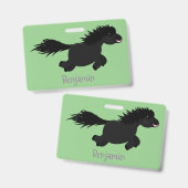 Badge Illustration d'un poney de Shetland mignon (Recto et verso)
