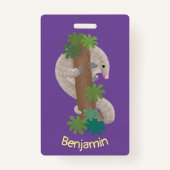 Badge Illustration d'une anteure de pangolin mignonne (Dos)
