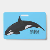 Badge Illustration d'une baleine tueuse (Arrière)