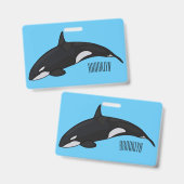 Badge Illustration d'une baleine tueuse (Avant & arrière)