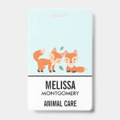 Badge Illustration graphique de renards orange mignons (Arrière)