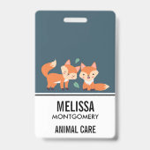 Badge Illustration graphique de renards orange mignons (Arrière)