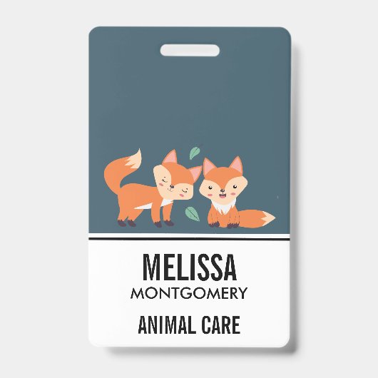 Badge Illustration graphique de renards orange mignons (Avant)