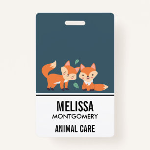 Badge Illustration graphique des renards orange mignons