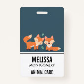 Badge Illustration graphique des renards orange mignons (Dos)