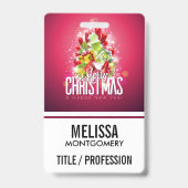 Badge Illustration graphique moderne de Noël rouge (Dos)