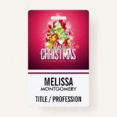 Badge Illustration graphique moderne de Noël rouge (Devant)
