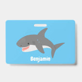 Badge Illustration joyeuse du grand requin blanc (Arrière)