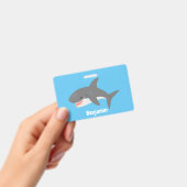 Badge Illustration joyeuse du grand requin blanc (Manuel / portable)