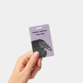 Badge Illustration Tête Aile de Corbeau Noir sur Fond Vi (Manuel / portable)