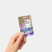 Badge Illustration vintage de chaton blanc (Manuel / portable)