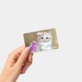 Badge Illustration vintage de chaton blanc (Manuel / portable)