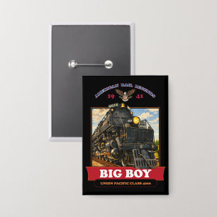 Badge Illustration Vintage de la Locomotive à Vapeur Big