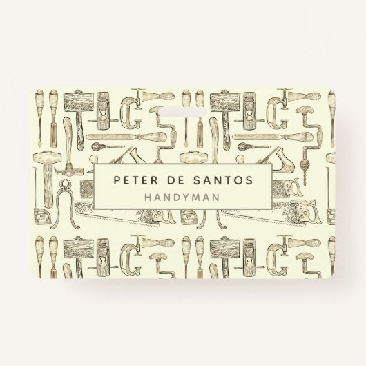 Badge Illustrations d'outils Vintages pour les charpenti (Devant)