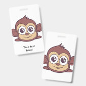 Badge Images clipart de singe mignon (Avant & arrière)