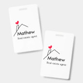 Badge Immobilier agent immobilier immobilier constructio (Recto et verso)