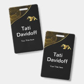 Badge Immobilier. Construction. Or noir (Avant & arrière)