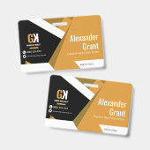 Badge Immobilier Luxe Agent immobilier Noir & Or (Avant & arrière)