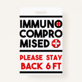 Badge Immunocompromis Restez à l'abri Insigne de sensibi (Dos)