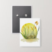 Badge Impression d'art à l'aquarelle de Golden Meadow (Recto/Verso)