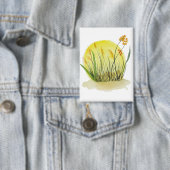 Badge Impression d'art à l'aquarelle de Golden Meadow (Insitu)