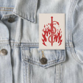 Badge Impression d'art Risographe Serpent et Épée | Flam (Insitu)