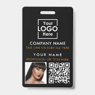 Badge Impression de code QR de photo d'identité d'employ