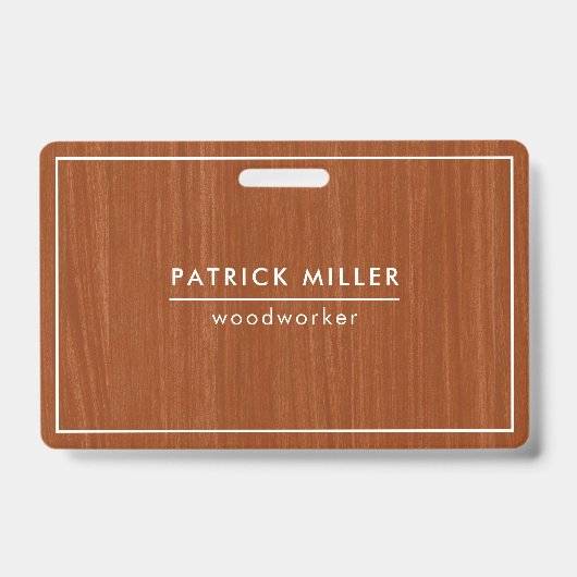 Badge Impression de texture de bois marron Typographie b (Avant)