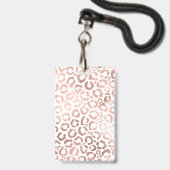 Badge Imprimé animal rose gold chic léopard guépard (Arrière avec lanière)