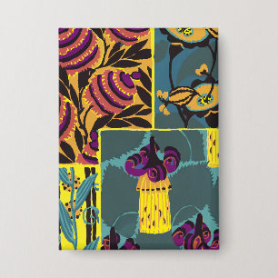 Badge Imprimé floral violet et sarcelle maximaliste vibr