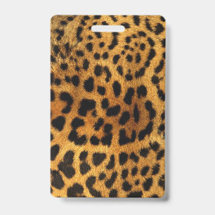 Badge imprimé léopard marron chic tendance motif animal