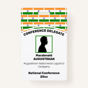 Badge INDIA FLAG - Logo Customisé Nom de la photo