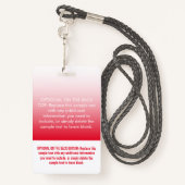 Badge Indicateur de nom moderne Red Ombre Professional (Derrière avec lanière)