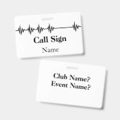 Badge Indicatif d'appel de nom d'insigne de (Recto et verso)