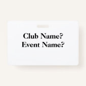 Badge Indicatif d'appel de nom d'insigne de (Dos)