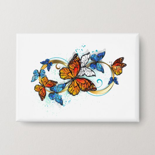 Badge Infini de papillons monarques (Recto)