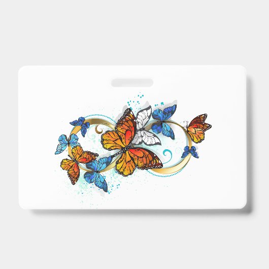 Badge Infinité de papillons monarques (Avant)