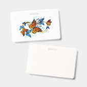 Badge Infinité de papillons monarques (Avant & arrière)