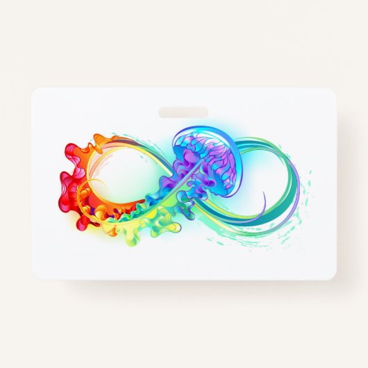 Badge Infinity avec méduse arc-en-ciel (Devant)