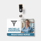 Badge Infirmier autorisé | Hôpital (Avant avec clip)