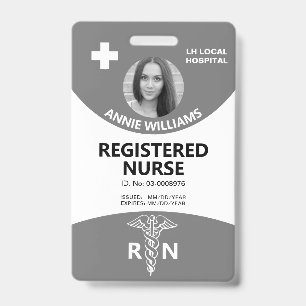 Badge Infirmière autorisée caduceus et logo gris photo i