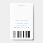 Badge Infirmière autorisée diplômée moderne de sécurité (Arrière)