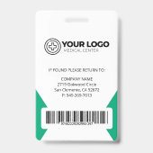 Badge Infirmière autorisée I.A. Logo Photo & Code-barres (Arrière)