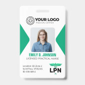 Badge Infirmière autorisée I.A. Logo Photo & Code-barres (Avant)