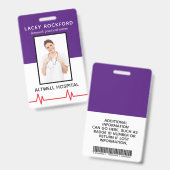 Badge Infirmière Autorisée Infirmière Diplômée IDE Photo (Avant & arrière)