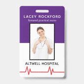 Badge Infirmière Autorisée Infirmière Diplômée IDE Photo (Avant)