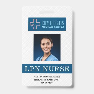 Badge Infirmière autorisée Nom Photo ID Logo