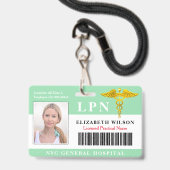 Badge Infirmière autorisée | Photo ID médical (Avant avec lanière)